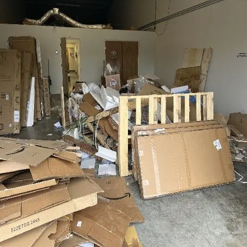 Cluttered space before junk removal